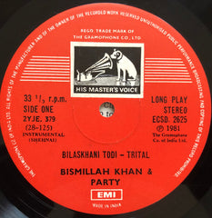 Ustad Bismillah Khan And Party - Bilaskhani Todi / Rageshree / Dhun (Vinyl) Image