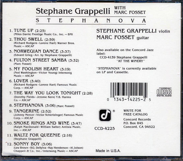 StÃ©phane Grappelli With Marc Fosset - Stephanova (CD) Image