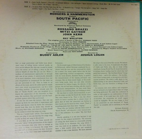 Rodgers & Hammerstein - RCA Victor Presents Rodgers & Hammerstein's South Pacific (An Original Soundtrack Recording) (Vinyl) Image