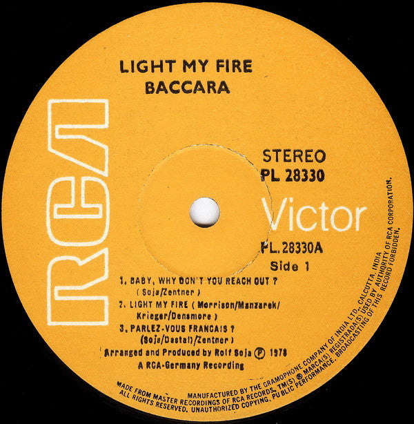 Baccara - Light My Fire (Vinyl) Image