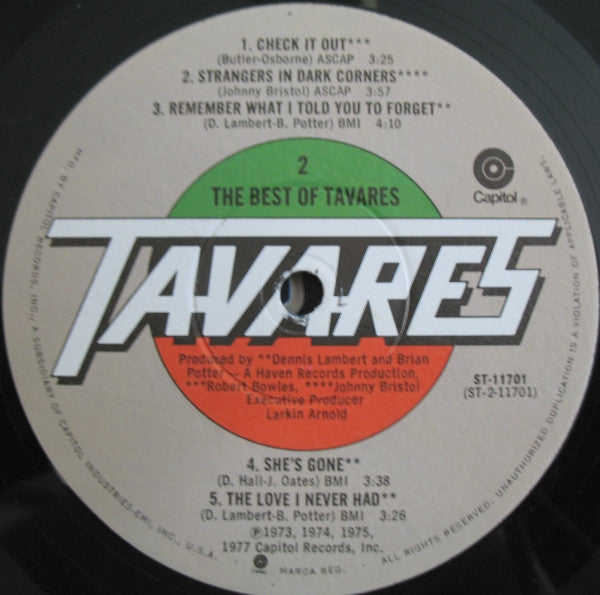 Tavares - The Best Of Tavares (Vinyl) Image