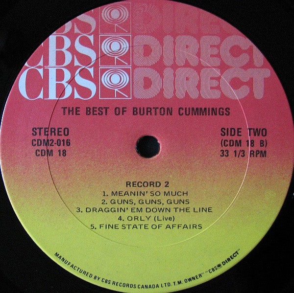 Burton Cummings - The Best Of Burton Cummings (Vinyl) (2)