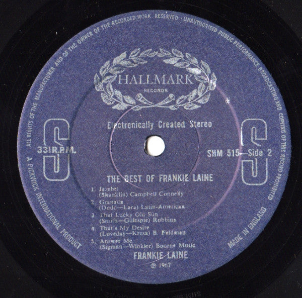 Frankie Laine - The Best Of Frankie Laine (Vinyl)