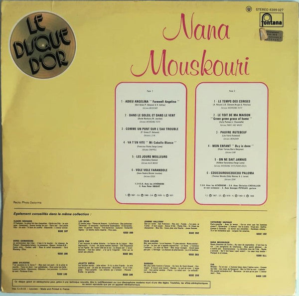 Nana Mouskouri - Le Disque D'or (Vinyl) Image