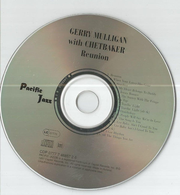 Gerry Mulligan Quartet With Chet Baker - Reunion With Chet Baker (CD) Image