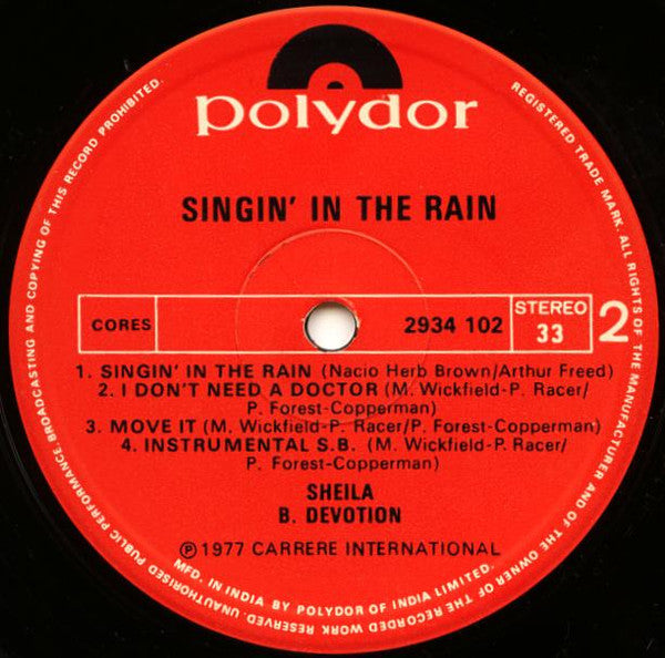 Sheila & B. Devotion - Singin' In The Rain (Vinyl) Image