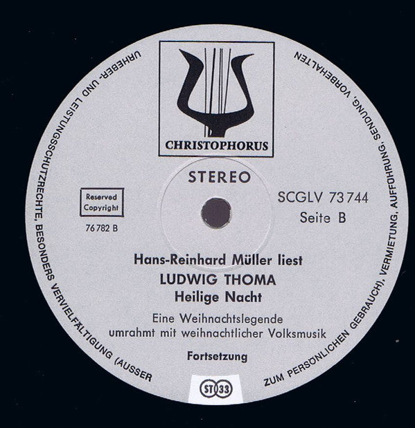Ludwig Thoma, Hans-Reinhard MÃ¼ller - Heilige Nacht Eine Legende (Vinyl) Image