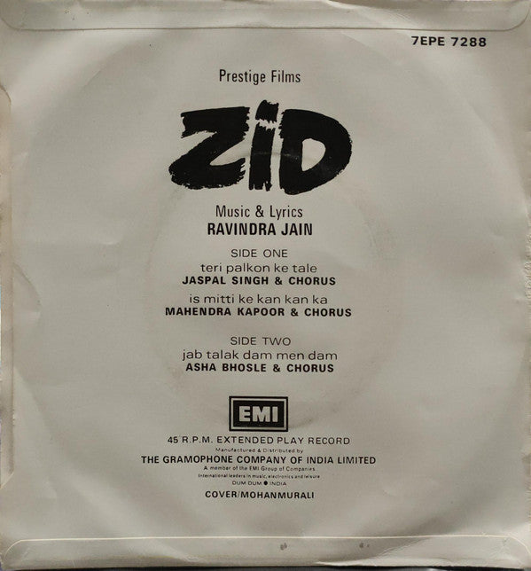 Ravindra Jain - Zid (45-RPM)