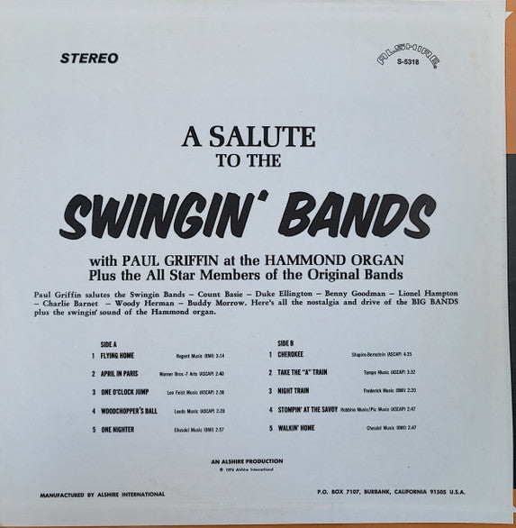 Paul Griffin - A Salute To The Swingin' Bands (Vinyl) Image