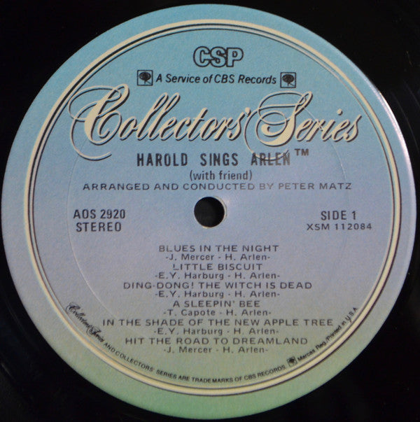 Harold Arlen - Harold Sings Arlen (With Friend) (Vinyl) Image