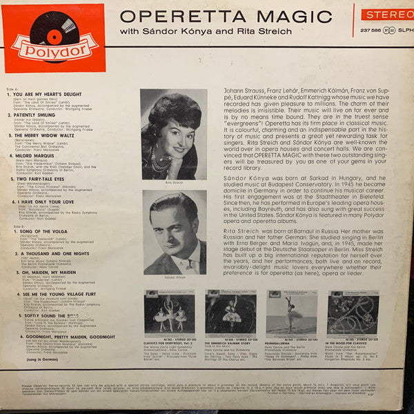 SÃ¡ndor KÃ³nya, Rita Streich - Operetta Magic (Vinyl) Image