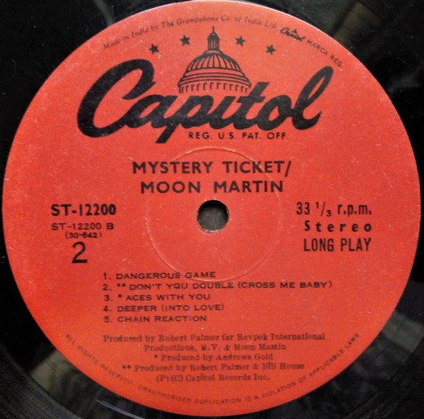 Moon Martin - Mystery Ticket (Vinyl) Image