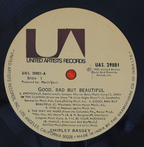 Shirley Bassey - Good, Bad But Beautiful (Vinyl)