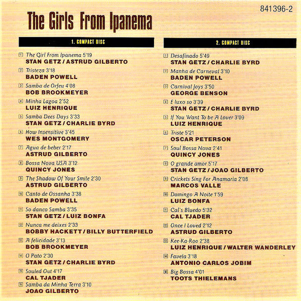 Various - The Girls From Ipanema (Best Of Bossa Nova) (CD) (2 CD) Image