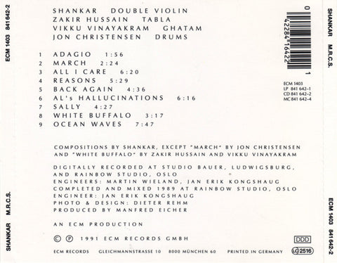 Shankar - M.R.C.S. (CD)
