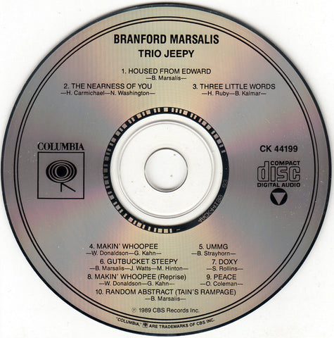 Branford Marsalis - Trio Jeepy (CD) Image