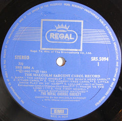 Royal Choral Society, The Conducted By Sir Malcolm Sargent - The Malcolm Sargent Carol Record (Vinyl) Image