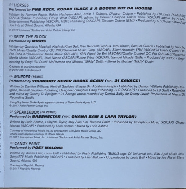 Various - Fast & Furious 8 - The Album (CD) Image