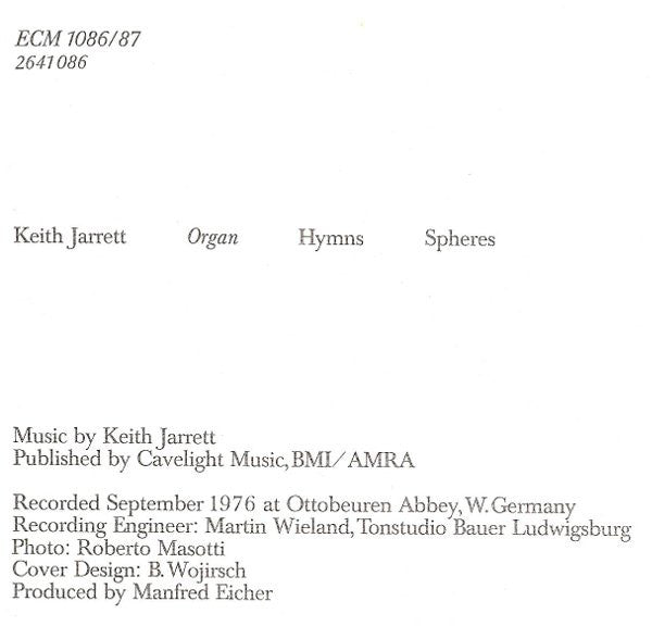 Keith Jarrett - Hymns Spheres (Vinyl) (2 LP) Image