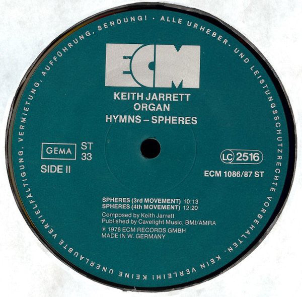 Keith Jarrett - Hymns Spheres (Vinyl) (2 LP) Image