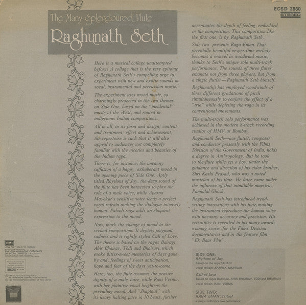 Raghunath Seth - The Many Splendoured Flute (Vinyl) Image