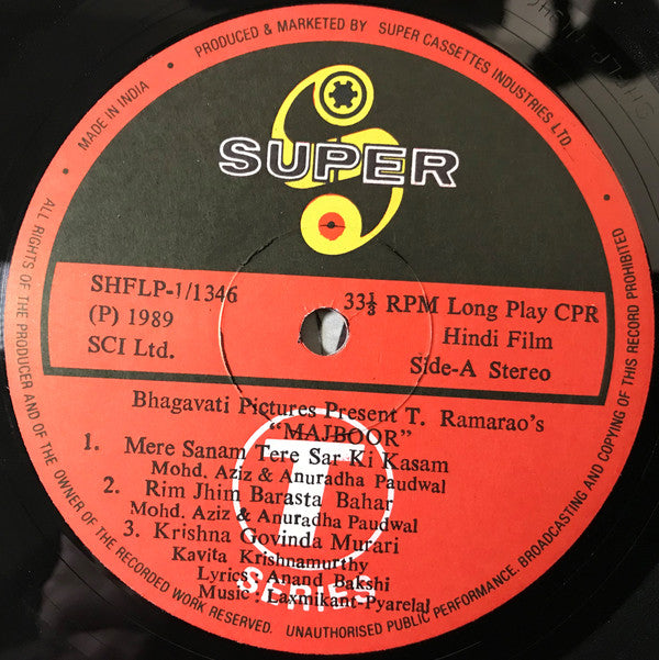 Laxmikant-Pyarelal, Anand Bakshi - Majboor (Vinyl) Image
