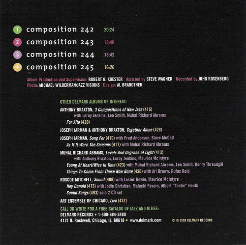 Anthony Braxton - Four Compositions (GTM) 2000 (CD) Image