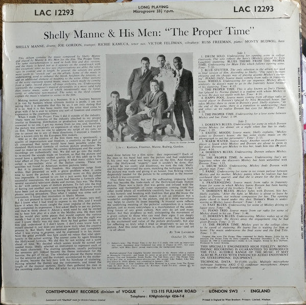 Shelly Manne & His Men - The Proper Time (Vinyl) Image