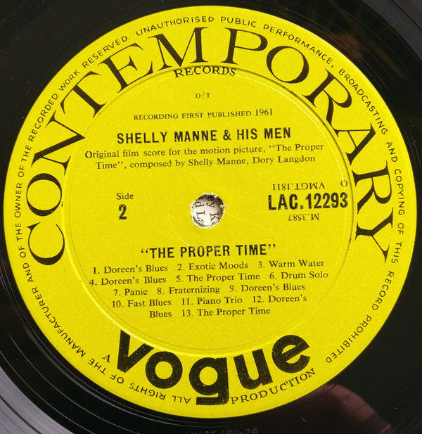 Shelly Manne & His Men - The Proper Time (Vinyl) Image