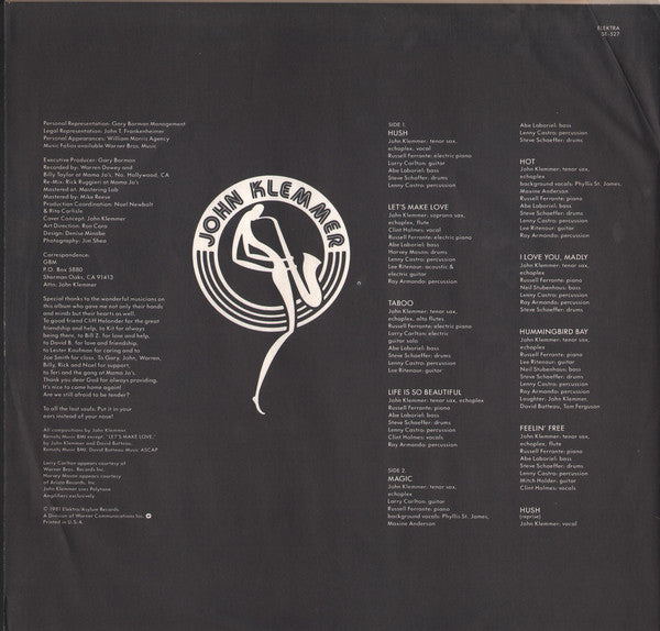 John Klemmer - Hush (Vinyl) Image