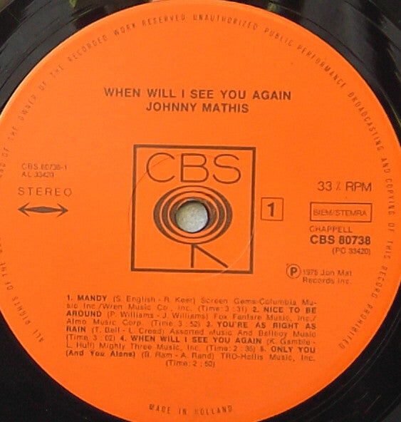 Johnny Mathis - When Will I See You Again (Vinyl) Image