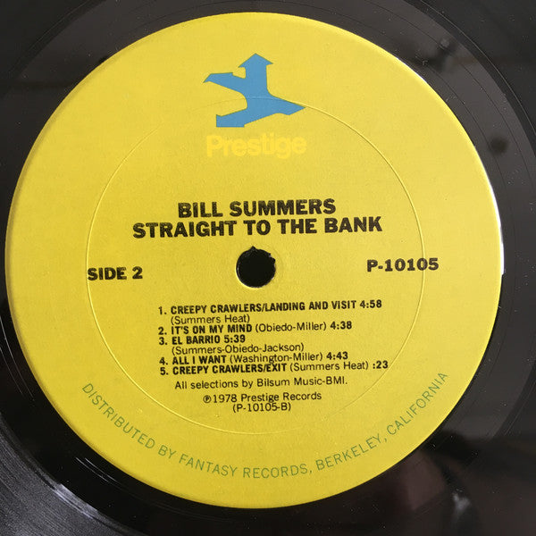 Bill Summers & Summers Heat - Straight To The Bank (Vinyl) Image