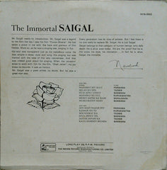 K. L. Saigal - The Immortal Saigal (Vinyl) Image