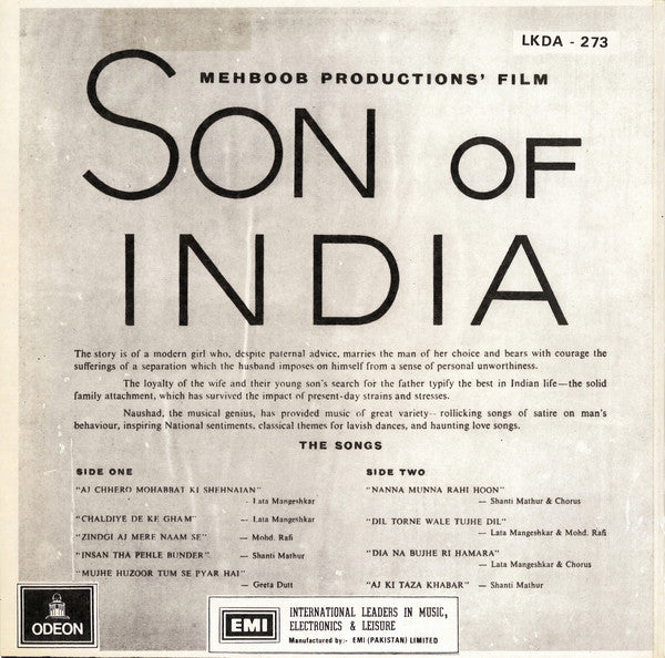 Naushad - Son Of India (Vinyl) Image