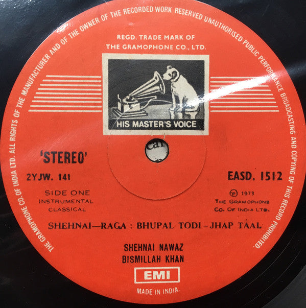 Bismillah Khan - Raga: Bhupal-Todi Jhap Taal â— Bageshree Teen Taal (Vinyl) Image