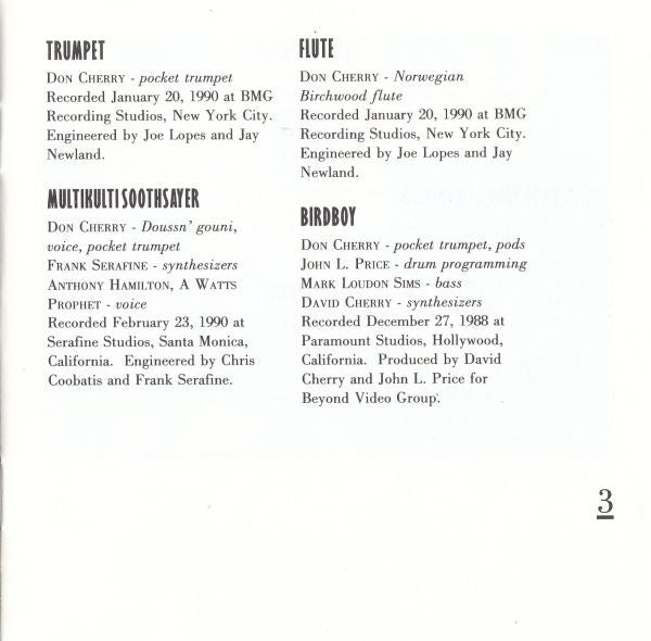 Don Cherry - Multikulti (CD) Image