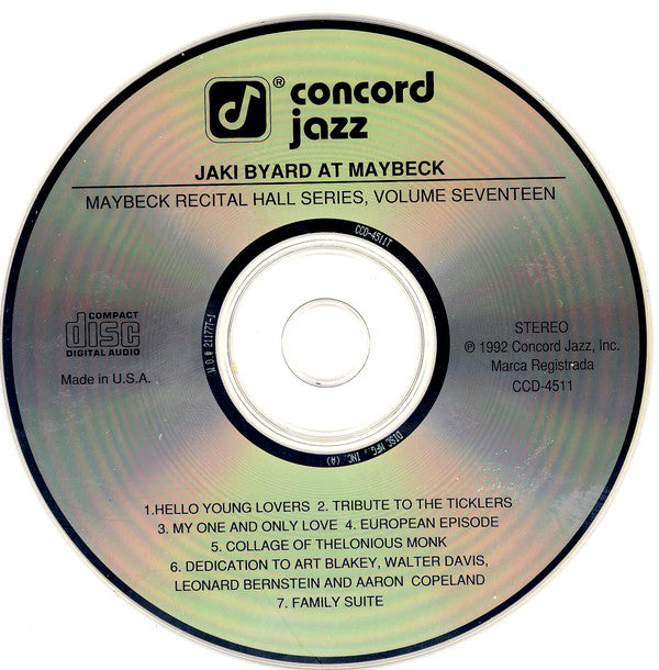 Jaki Byard - Live At Maybeck Recital Hall, Volume Seventeen (CD) Image