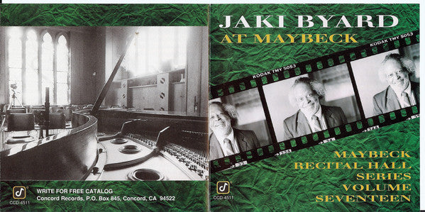 Jaki Byard - Live At Maybeck Recital Hall, Volume Seventeen (CD) Image