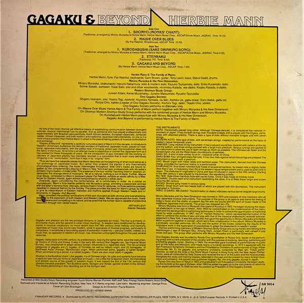 Herbie Mann - Gagaku & Beyond (Vinyl) Image