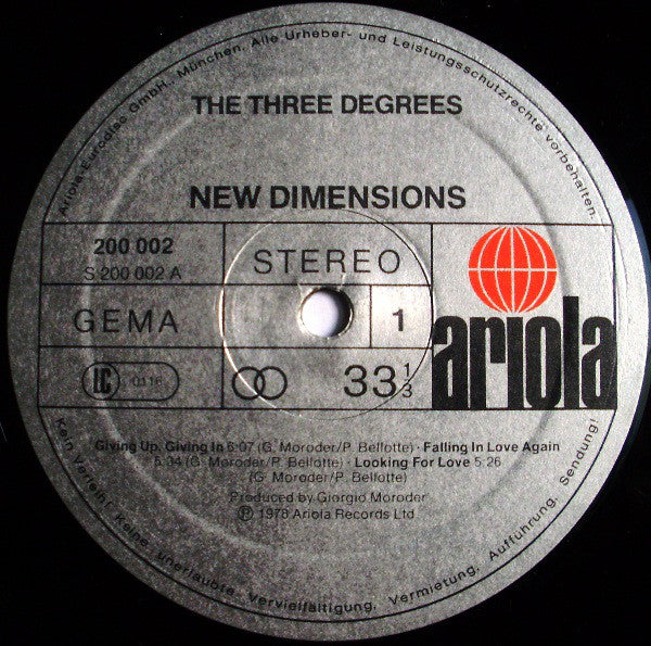 Three Degrees, The - New Dimensions (Vinyl) Image