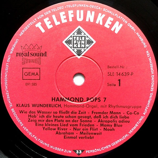 Klaus Wunderlich - Hammond Pops 7 (Vinyl) Image