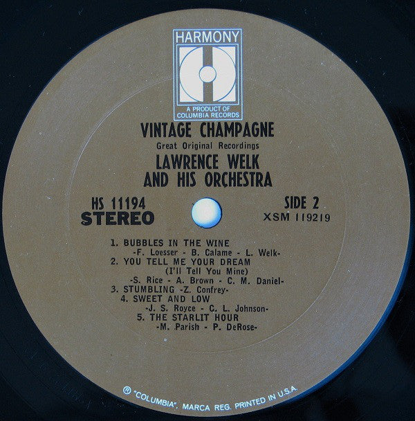 Lawrence Welk And His Orchestra - Vintage Champagne "Great Original Recordings" (Vinyl) Image
