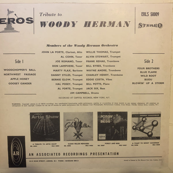 Members Of The Woody Herman Orchestra - A Tribute To Woody Herman (Vinyl) Image