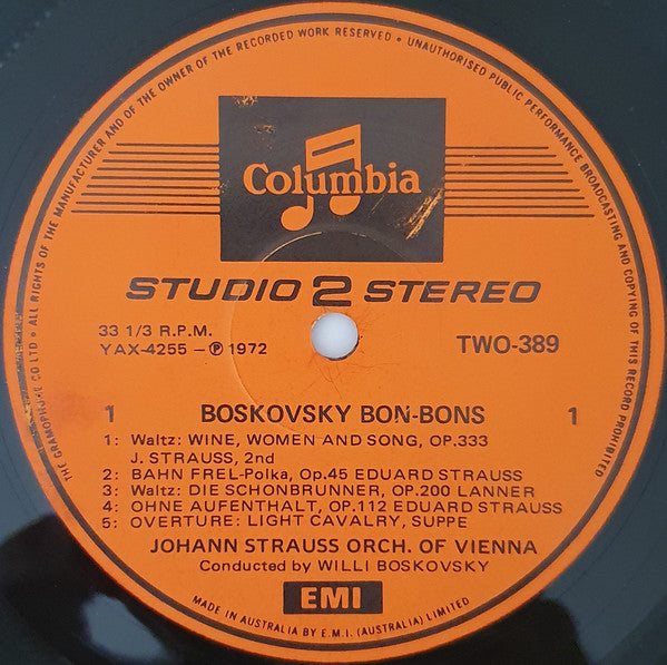 Wiener Johann Strauss Orchestra, Willi Boskovsky - Boskovsky Bon-Bons (Vinyl) Image