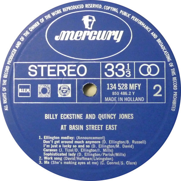 Billy Eckstine & Quincy Jones - At Basin Street East (Vinyl) Image