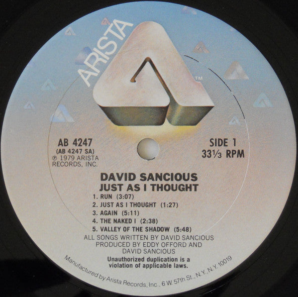 David Sancious - Just As I Thought (Vinyl) Image