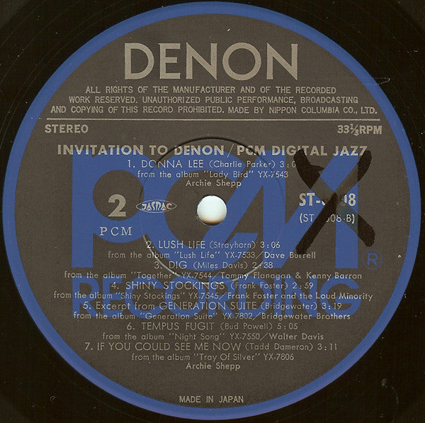 Various - Invitation To Denon / PCM Digital Jazz (Vinyl) Image