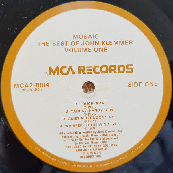 John Klemmer - Mosaic - The Best Of John Klemmer Volume One (Vinyl) (2 LP) Image