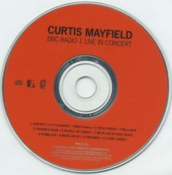 Curtis Mayfield - BBC Radio 1 Live In Concert (CD) Image