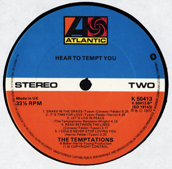 Temptations, The - Hear To Tempt You (Vinyl) Image